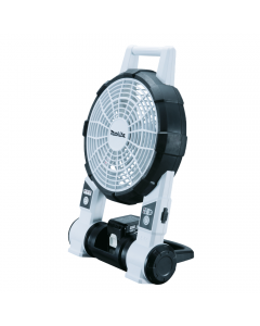 Makita White portable fan which is battery powered by Makita 18v LXT range of lithium ion battery range. 