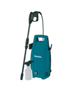 Makita quality 100 bar 360 l/hr pressure washer with 1.3kW motor and 3m hose. Comes with foam nozzle and turbo nozzle.