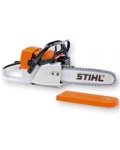 Stihl children's battery operated toy chainsaw.