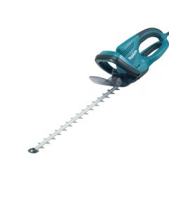 Makita UH4570 electric hedge trimmer with 45cm cutting blades.