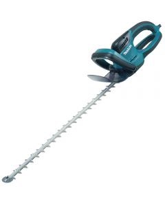 Makita UH7580 700w electric hedge trimmer with electronic blade brake for ultimate user safety.