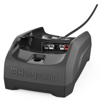 Husqvarna C80 100-230v battery charger for lithium ion batteries.
