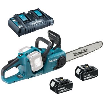 Makita DUC353PY2 Cordless Chainsaw Including 2 Batteries and Twin Charger