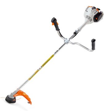 Stihl FS 56 C-E lightweight petrol brushcutter with bull horn handles for greater comfort during prolonged use.