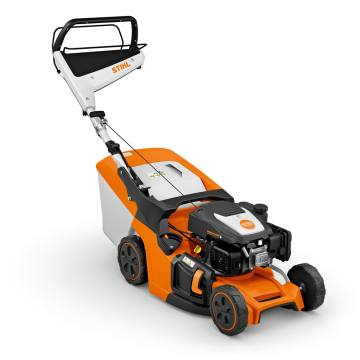 Stihl RM 443.3T Petrol Lawn Mower with self propelled drive and Mono Handlebar.